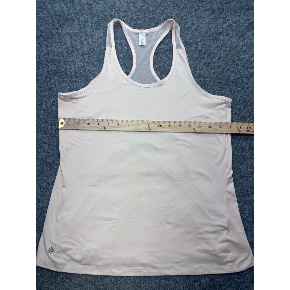 Athleta Womens Pink Mesh Racerback Performance Workout Tank Top Medium RN 54023 - Picture 3 of 6
